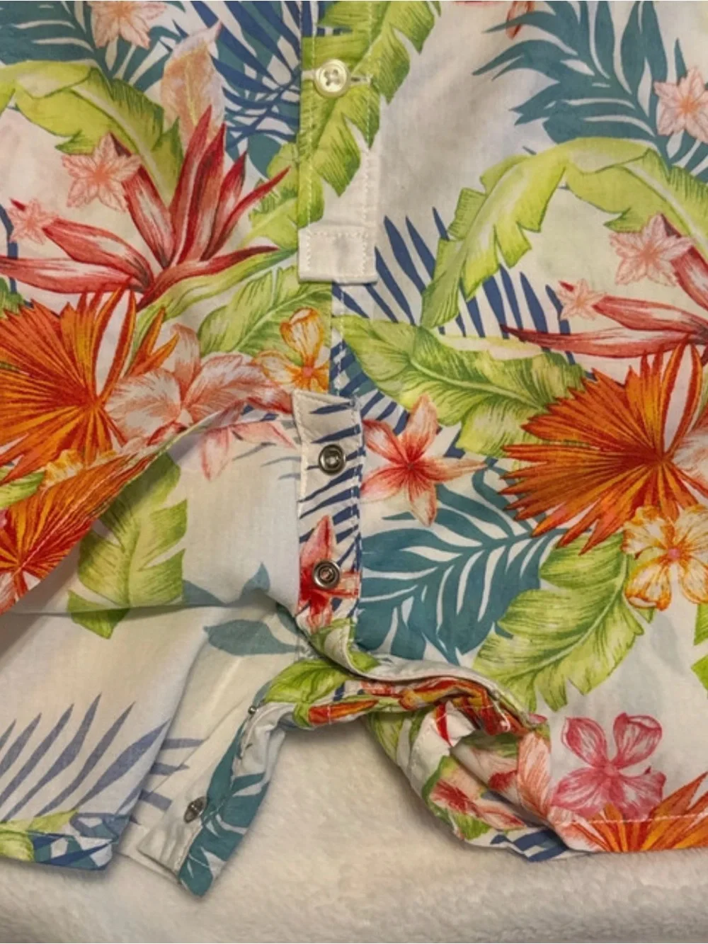 BABY GAP White Tropical Floral Short Romper